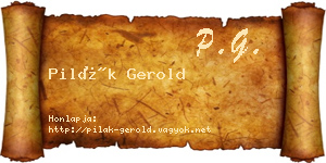 Pilák Gerold névjegykártya